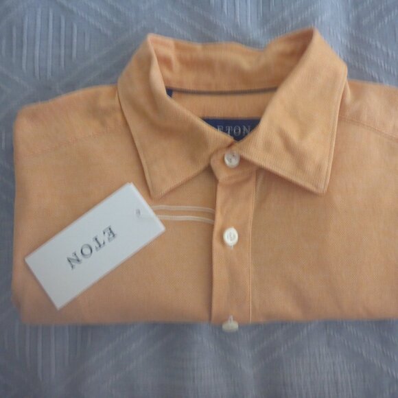 Mens Eton Classi Piqur Polo Shirt Tailored - Picture 7 of 7